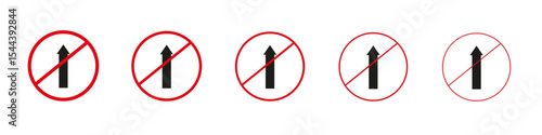 No entry sign vector outline set illustration sign
