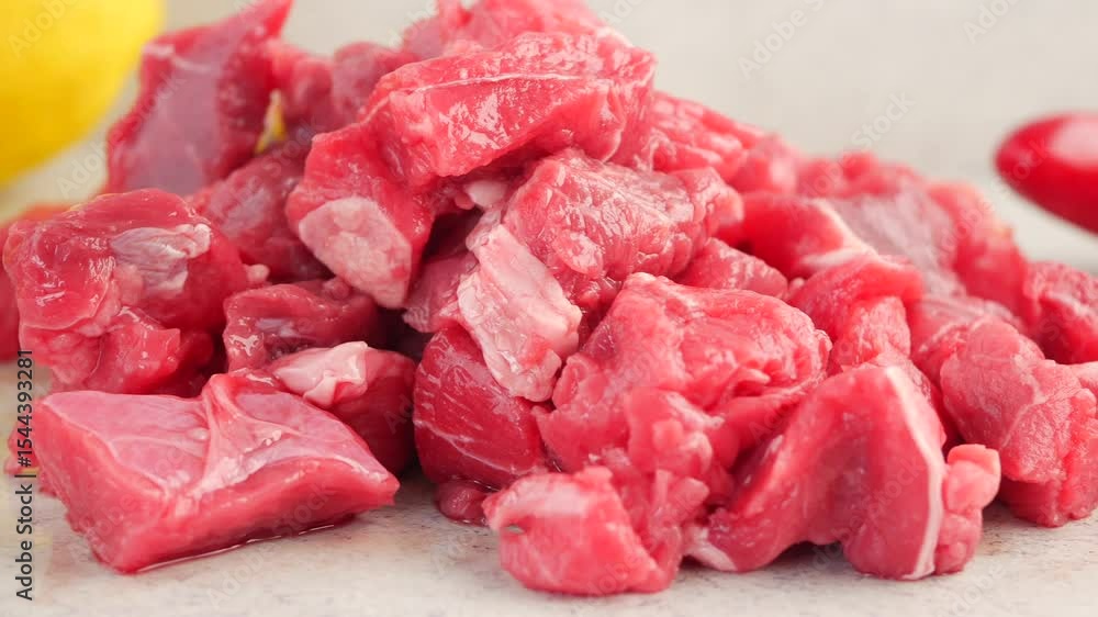 Cooking tender beef with fresh spicy peppers in kitchen Cooking tender beef with fresh spicy peppers in kitchen