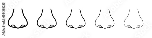 Nose icon vector outline set illustration sign