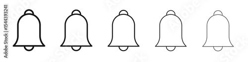 Notification icon vector outline set illustration sign