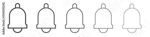 Notification icon vector outline set illustration sign