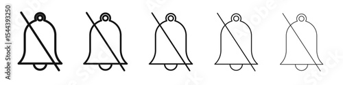Notification off icon vector outline set illustration sign