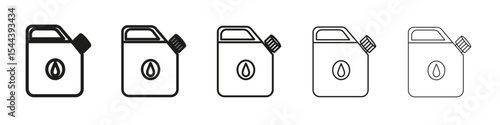 Oil can icon vector outline set illustration sign