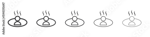Onsen icon vector outline set illustration sign