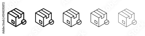 Order receive icon vector outline set illustration sign