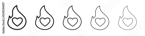 Passion icon vector outline set illustration sign