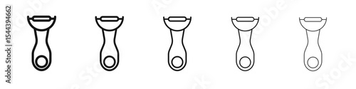 Peeler kitchen tool icon vector outline set illustration sign