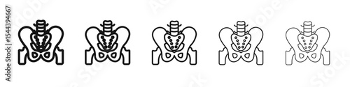 Pelvis icon vector outline set illustration sign