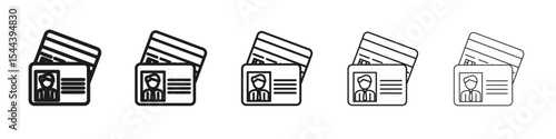 Personal documents icon vector outline set illustration sign