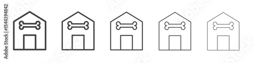 Pet House icon vector outline set illustration sign