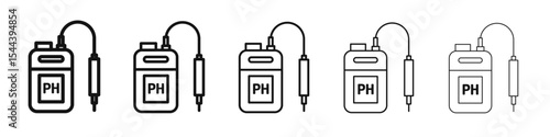 Ph Meter Icon vector outline set illustration sign