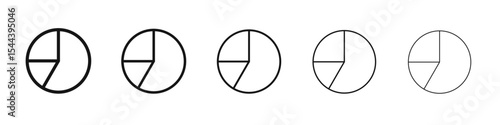 Pie chart icon vector outline set illustration sign