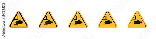 pinched warn sign icon vector outline set illustration sign