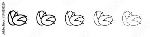 pistachio icon vector outline set illustration sign