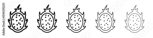 pitaya icon vector outline set illustration sign