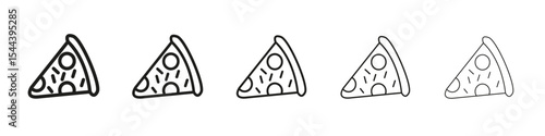 Pizza icon vector outline set illustration sign