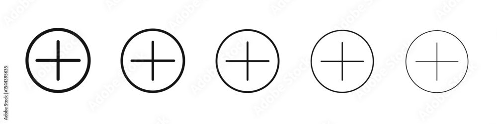 Obraz premium Plus icon vector outline set illustration sign