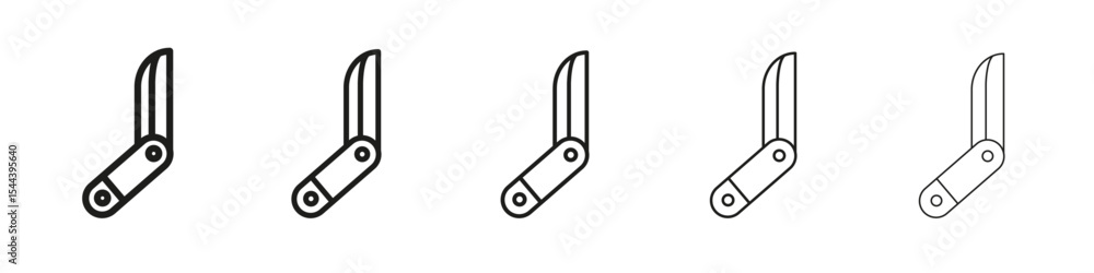 Pocket knife icon vector outline set illustration sign Pocket knife icon vector outline set illustration sign