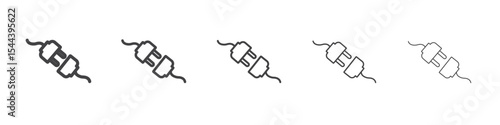 Plugin icon vector outline set illustration sign