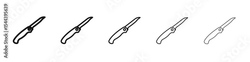 Pocket knife icon vector outline set illustration sign