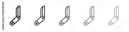 Pocket knife icon vector outline set illustration sign