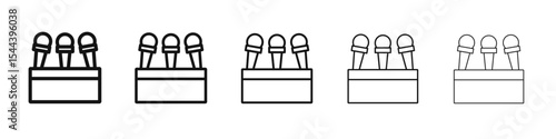 Press conference icon vector outline set illustration sign