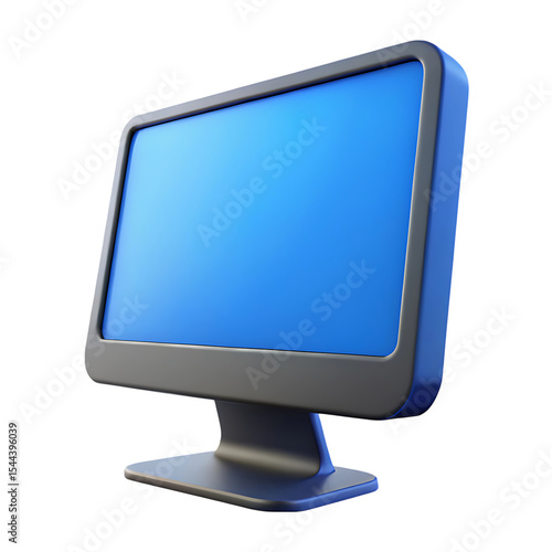 Modern computer monitor icon isolated on transparent background