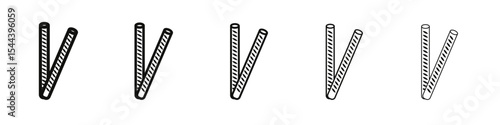 Pretzel sticks icon vector outline set illustration sign