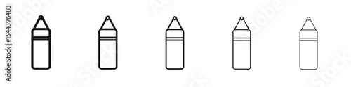 Punching bag icon vector outline set illustration sign