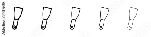 Putty knife icon vector outline set illustration sign