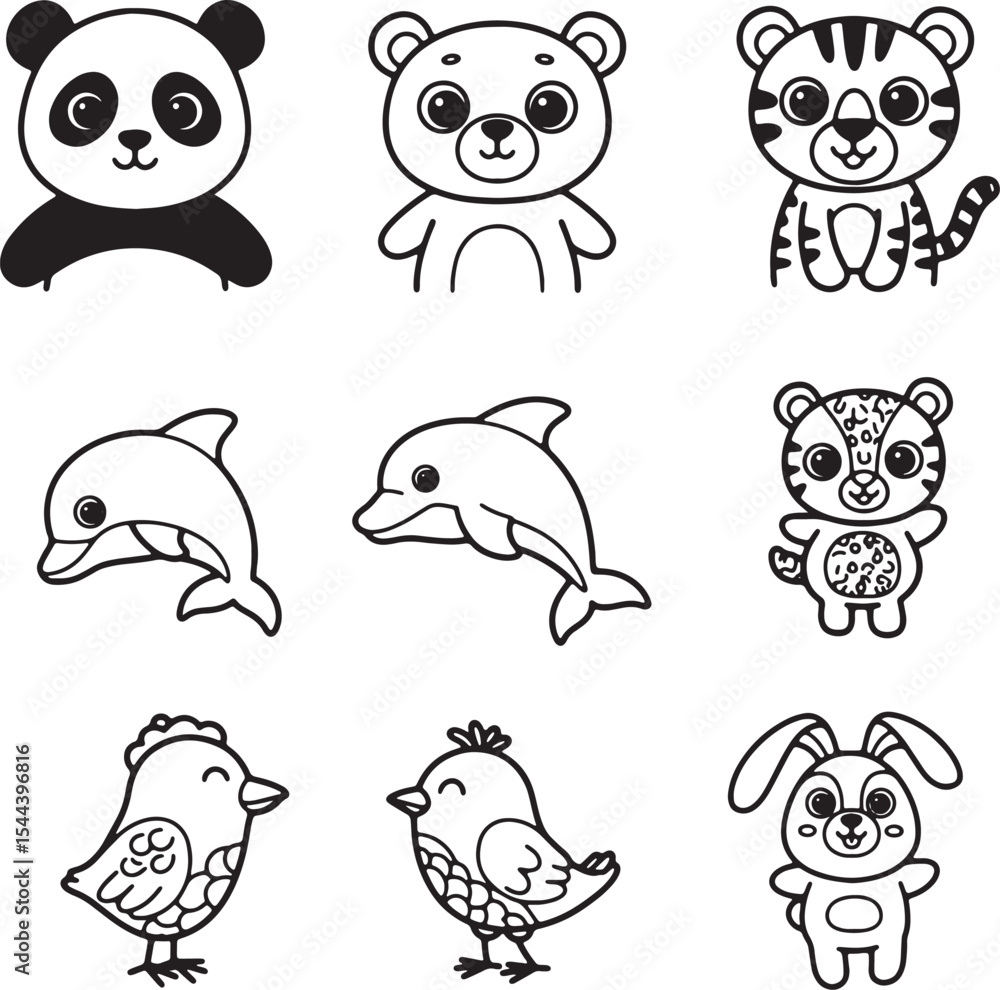 Fototapeta premium Set of funny animals