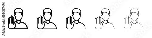Rejection icon vector outline set illustration sign