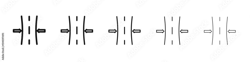 Fototapeta premium Resilience icon vector outline set illustration sign