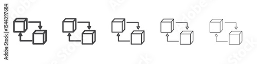 Replace icon vector outline set illustration sign