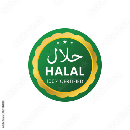 halal food labels with flat design
