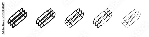 Riccioli pasta icon vector outline set illustration sign
