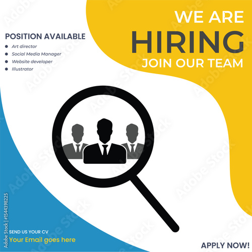 We are hiring join our team announcement banner design
