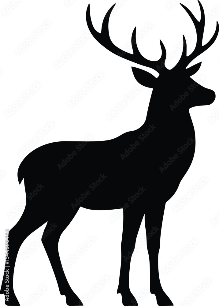 Fototapeta premium silhouette deer animal vector