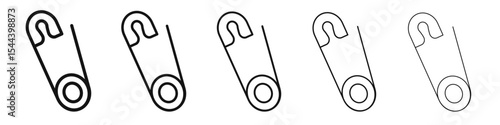 safety pin icon vector outline set illustration sign