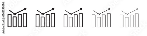 Sales icon vector outline set illustration sign