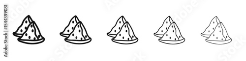 samosa icon vector outline set illustration sign