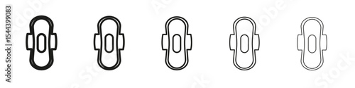 Sanitary pad icon vector outline set illustration sign