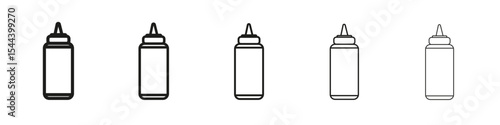 Sauce bottles icon vector outline set illustration sign