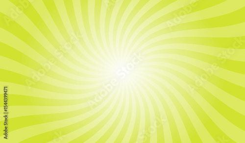 Abstract pear green background with rays retro starburst. Spiral radial striped backdrop design. Sunbeam swirl light retro design. Vintage sunrays swirl sun beam pattern.