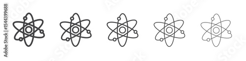 Science icon vector outline set illustration sign