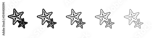 sea star icon vector outline set illustration sign