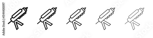 sealant gun icon vector outline set illustration sign