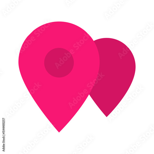 Flat Icon pin maps for online shopping digital marketing payment methods and delivery services