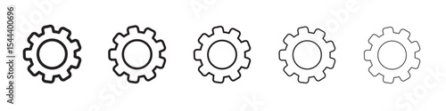 Settings icon vector outline set illustration sign