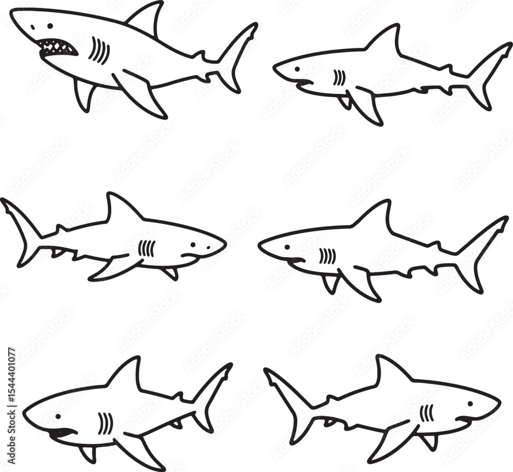 Fototapeta premium Vector set of fish